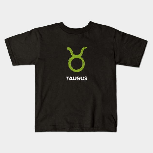 Taurus Zodiac Sign Kids T-Shirt by Hotshots